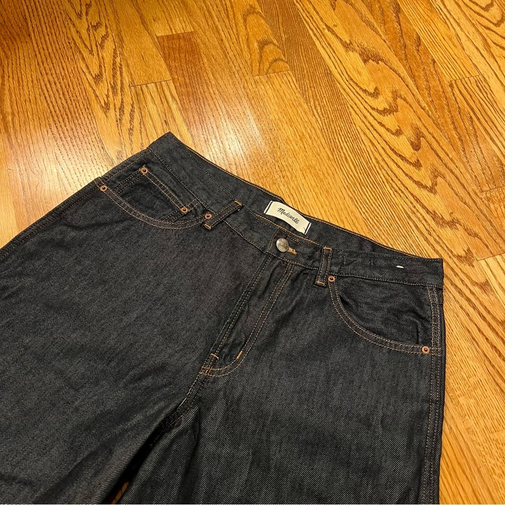 NEW Madewell V-Waist Bermuda Shorts Size 28 Dark Wash Baggy NY998 - Picture 3 of 9